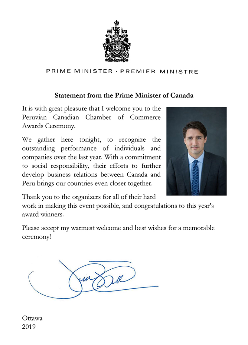 Prime Minister Welcome Letter